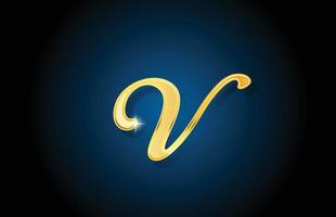 gyllene gyllene v alfabetet bokstaven logotyp ikon design. kreativ lyxmall för företag och företag vektor