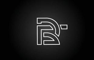 linje r svart och vitt alfabetet bokstaven logotyp ikon design. kreativ mall för företag och företag vektor