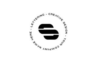 Schwarz-Weiß-Kreis s Alphabet Buchstaben Logo Icon Design. kreative Vorlage für Unternehmen und Unternehmen vektor