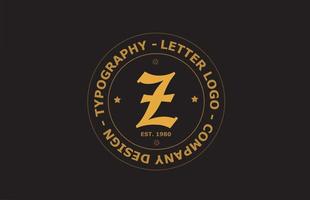 gelb braun z Vintage Alphabet Buchstaben Logo Icon Design. kreative vorlage für abzeichen und etikett vektor