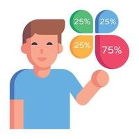 en trendig platt ikon av visuell infographics vektor