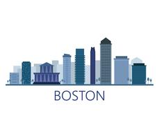 Boston-Skyline auf einem weißen Hintergrund vektor