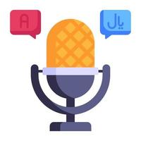 Schnappen Sie sich diese erstaunliche flache Ikone der Podcast-Sprache vektor
