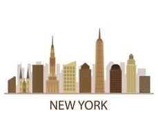 New York skyline på en vit bakgrund