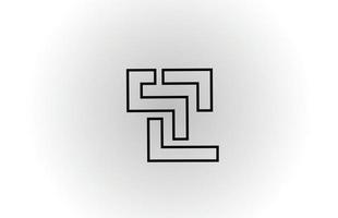 svart och vit t alfabetet bokstaven logotyp ikon design med linje. kreativ mall för företag och företag vektor