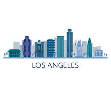Los Angeles skyline på en vit bakgrund vektor