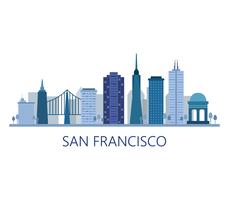 San Francisco-Skyline auf einem weißen Hintergrund