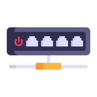 ethernet-ports teilen, flaches symbol des lan-netzwerks vektor