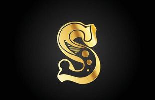 goldenes vintage s-metall-alphabet-logo-symbol. kreative Designvorlage für Unternehmen oder Unternehmen vektor