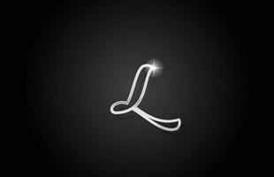 grå linje l alfabetets bokstavslogotypikon. kreativ design för företag och företag vektor