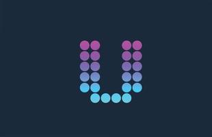 Punkt u rosa blau Alphabet Buchstabe Logo Icon Design. kreative Vorlage für Unternehmen und Unternehmen vektor