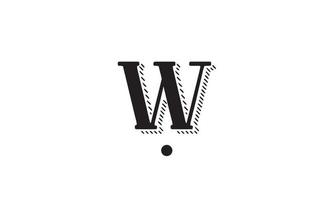 Schwarz-Weiß-W-Alphabet-Buchstaben-Symbol-Logo-Design. kreative vorlage für unternehmen oder unternehmen vektor