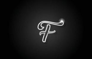 grå linje f alfabetet bokstaven logotyp ikon. kreativ design för företag och företag vektor