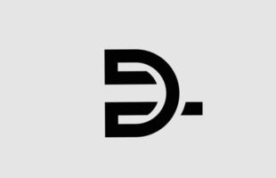 Alphabet d-Buchstaben-Logo-Symbol mit Liniendesign. weiße und schwarze vorlage für geschäft und unternehmen vektor