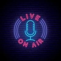 Podcast-Leuchtreklame. vektor