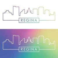 Regina-Skyline. farbenfroher linearer Stil. vektor
