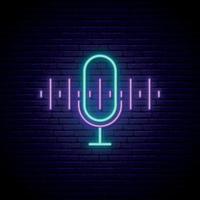 podcast neonskylt. vektor