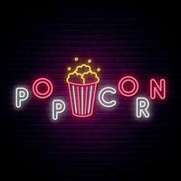 Popcorn-Leuchtreklame. vektor