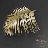 Tropische goldene Palmblätter auf schwarzem Hintergrund vektor