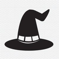 halloween häxa hatt ikon vektor