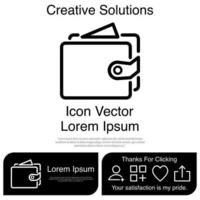 Geldbeutel-Icon-Vektor eps 10 vektor