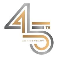 45-årsjubileumsmall för logotyp vektor