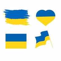 ukrainska flaggan set vektor