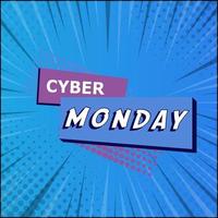 Comic-Zoom-Webbanner, Visitenkarte, Vorlage Cyber Monday - Vektor