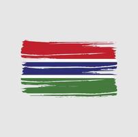 Gambias flagga penseldrag vektor