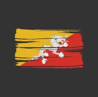 bhutan flagga penseldrag vektor