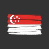 Singapur Flaggenpinsel vektor