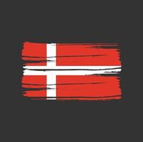 Pinselstriche der dänischen Flagge vektor