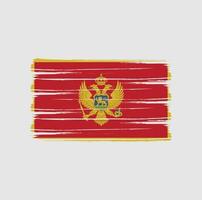 montenegro flagga borste vektor