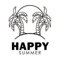 Happy Summer minimalistisches und einfaches Logo-Design vektor