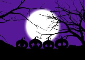 Halloween-Hintergrund mit gespenstischen Kürbisbäumen vektor