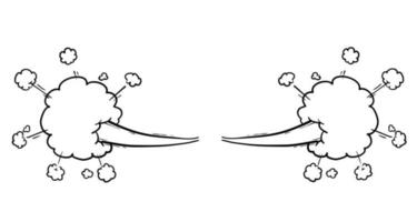 handgezeichnete wütende rauchelemente betonten den comic-grafik-doodle-stilvektor der emotion vektor