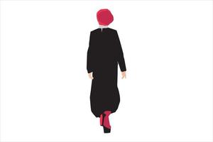 vektor illustration av muslimska kvinnor som går på trottoaren