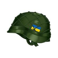soldat ukraine armee helm linie kunst vintage tattoo oder druckdesign vektorillustration. vektor