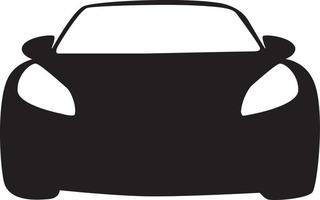 Auto-Symbol. auto fahrzeug isoliert. Transportsymbole. Vorderansicht der Automobil-Silhouette. limousine, fahrzeug oder automobilsymbol auf weißem hintergrund vektor