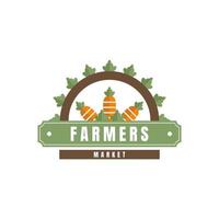 platt design farmers market logotyp. - vektor. vektor