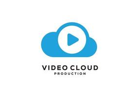 Video-Cloud-Logo-Design-Vorlage vektor