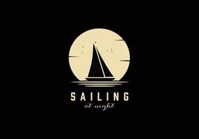 einfache Segelyacht-Silhouette-Logo-Design-Inspiration vektor