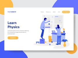 Målsidans mall för Learn Physics Illustration Concept. Modernt plattdesignkoncept av webbdesign för webbplats och mobilwebbplats. Vektorns illustration vektor