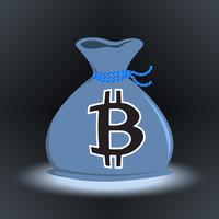 Dunkle Bitcoin Geldtasche vektor