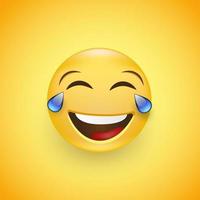 ett ansikte med glädjetårar emoji. skrattar till tårar. från 1 april. vektorillustration. vektor