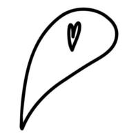 vektor handritad doodle tal, tankebubbla, konversationsmoln med hjärta på vit bakgrund