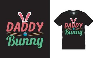 daddy bunny ostertag t-shirt design, bekleidung, vektorillustration, grafische vorlage, druck auf anfrage, textilstoffe, retro-stil, typografie, vintage, oster-t-stück vektor