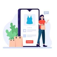 online shopping, m handel, e-handel platt illustration vektor