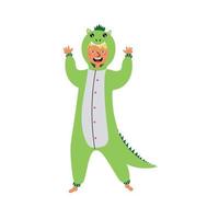 grüner Dinosaurier-Kigurumi-Pyjama vektor