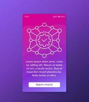 multichannel marketing mobil banner med linjeikon vektor
